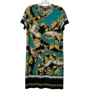 Rafaella Womens Large Petite LP Chain Embellished Yacht Short Sleeve Dress